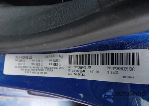 2015 Chrysler 200 Limited z USA, uszkodzony, nr VIN 1C3CCCAB6FN751240